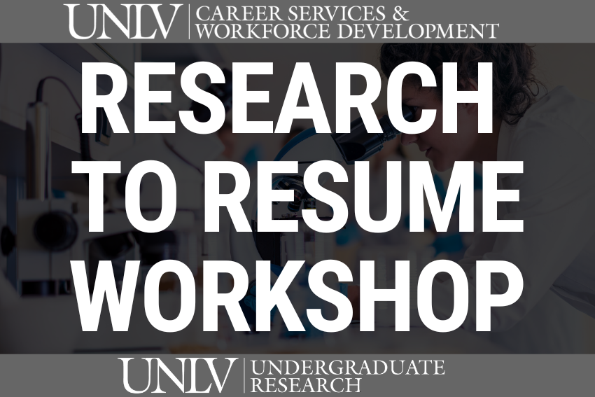 Research to Resume Calendar UNLV